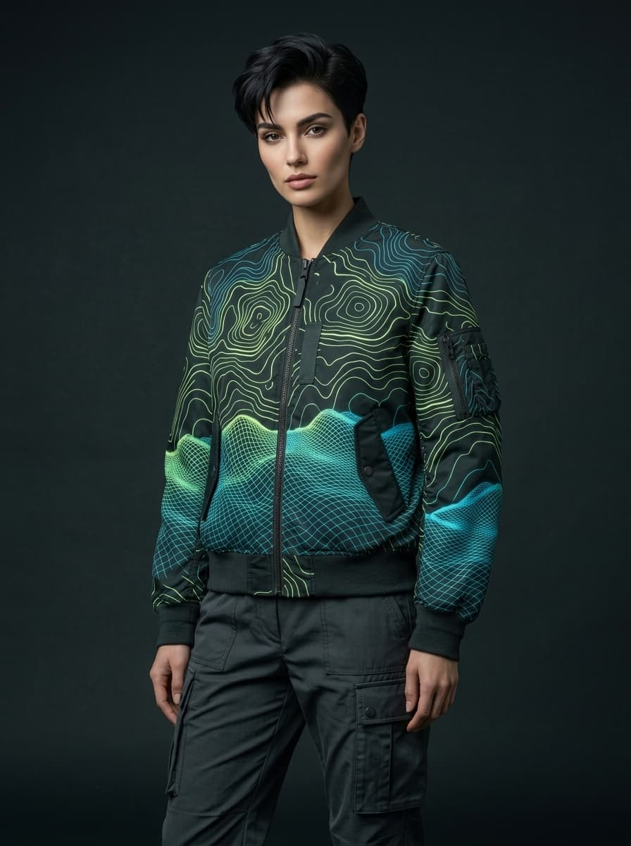 Neuro-Chroma Mesh on a MA-1 Technical Bomber